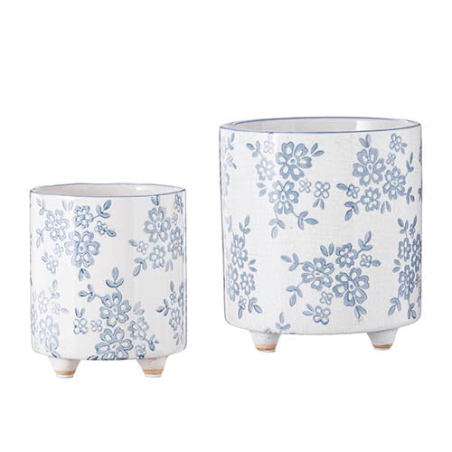 Blue Floral Pots