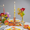Pair of Orange Glass Candlesticks
