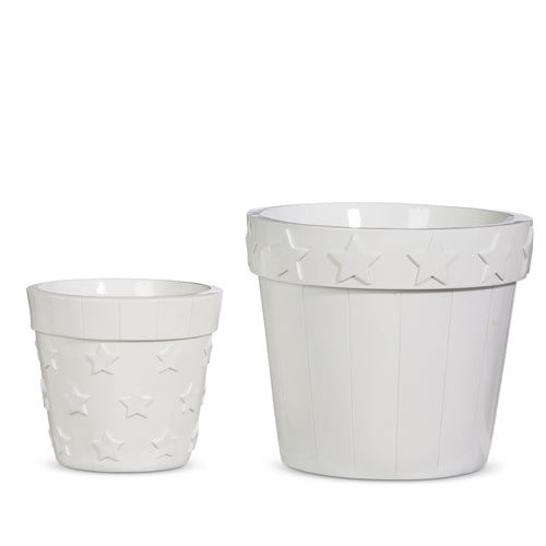 White Stars & Stripes Planter
