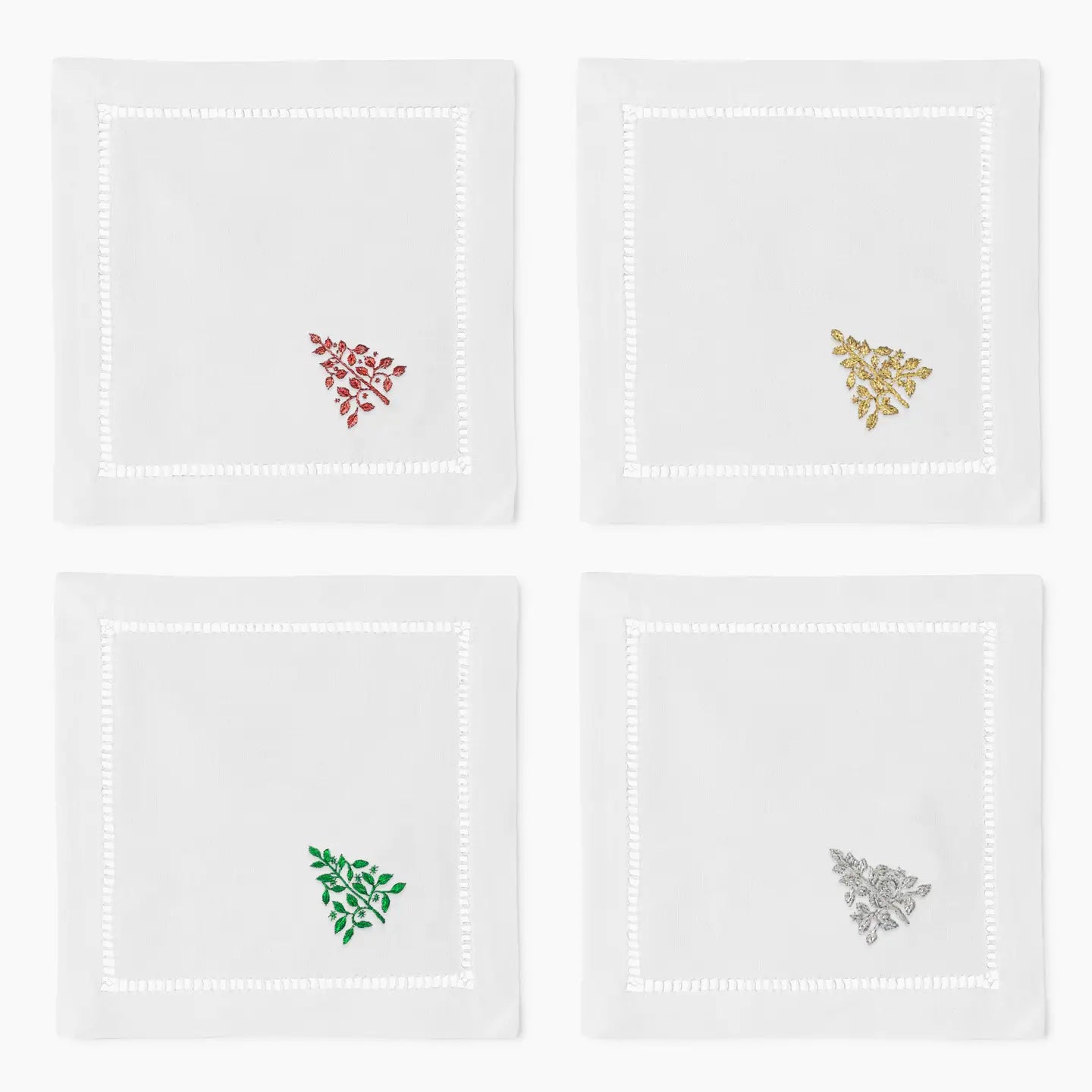 Mod Tree Glitter Cocktail Napkins, Set of 4