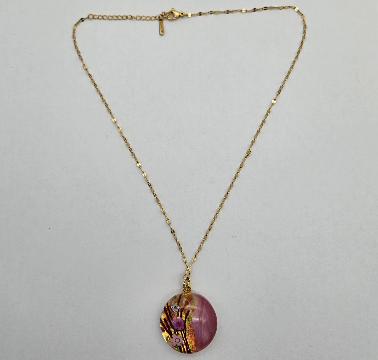 "Cherry Blossom" Murano Glass Pendant Necklace