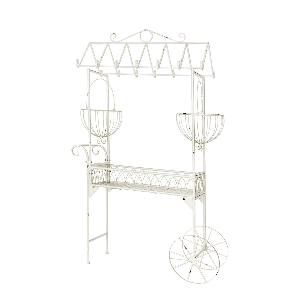 Pushcart Plant Stand with 2 Baskets