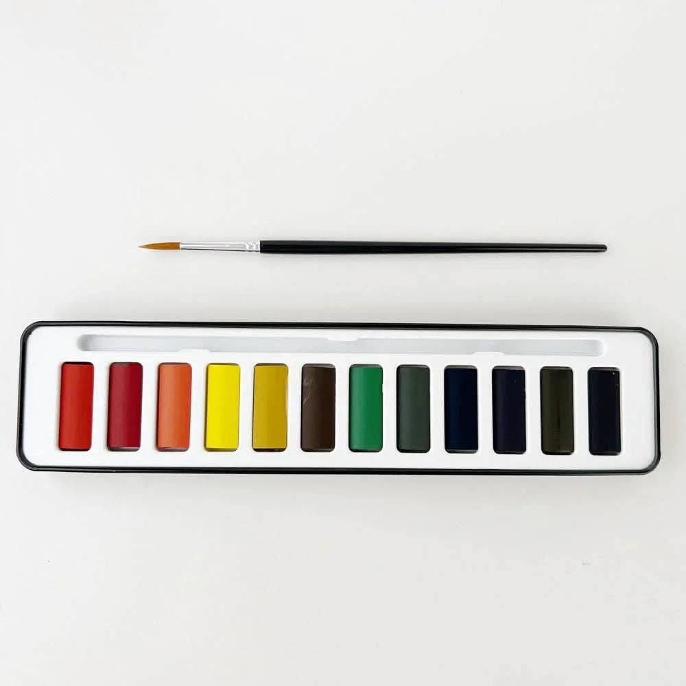 Watercolor Paint Set: 12 Colors