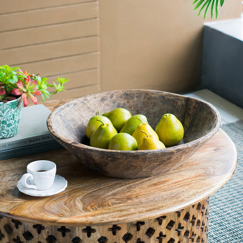Large Carved Decorative Bowl