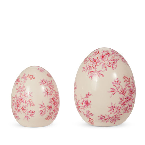 Pink & White Floral Egg