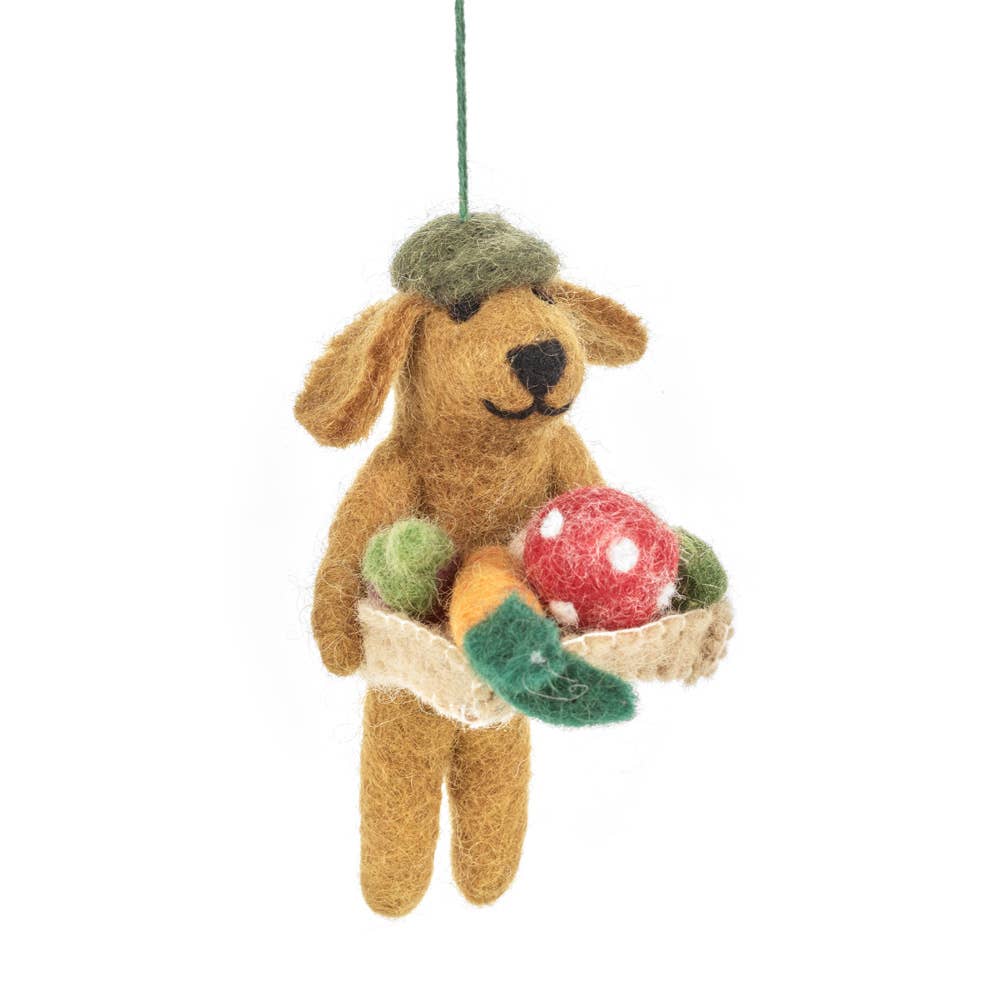 Dom the Gardening Dog Felt Ornament