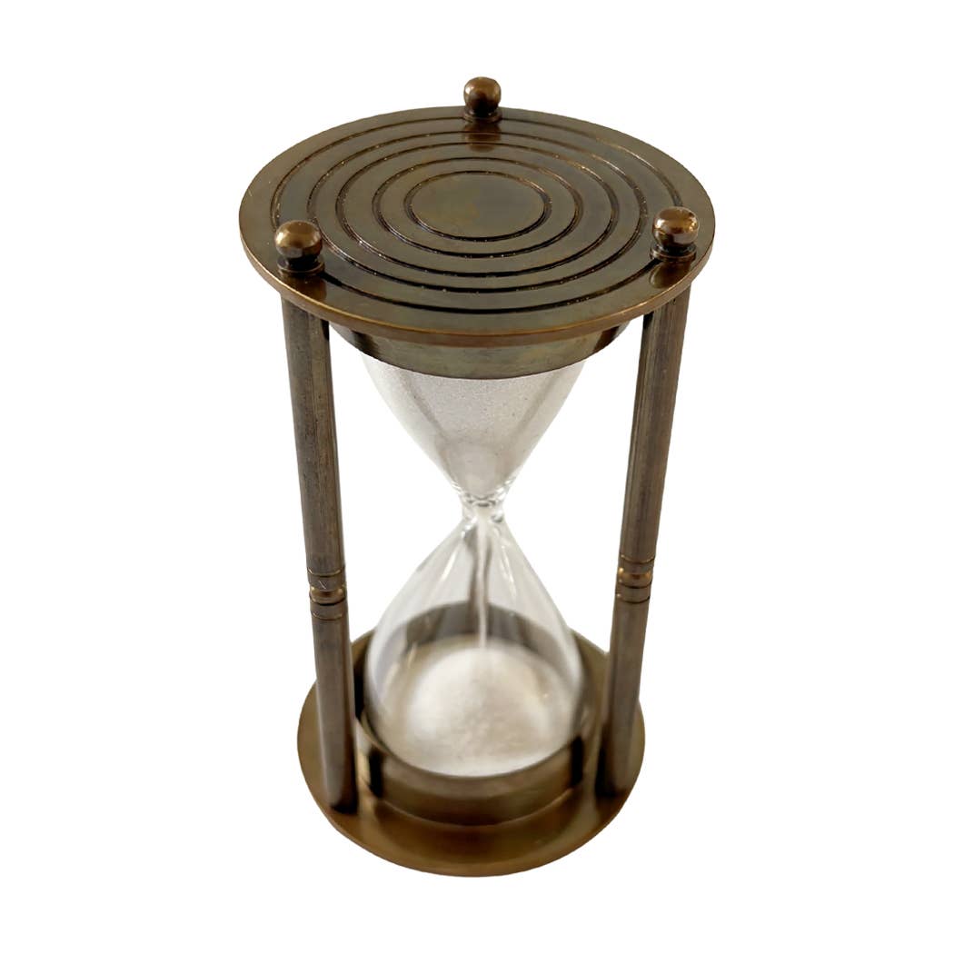 Small Antiqued Vintage Brass Sand Timer