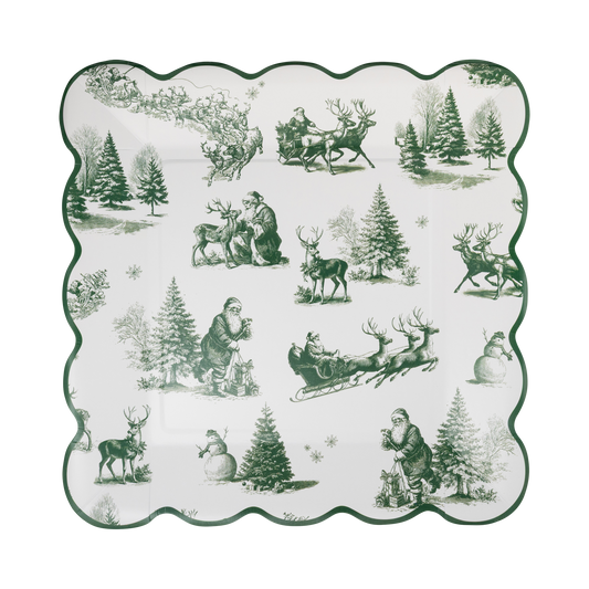 9" Winter Toile Plate - QTY 8