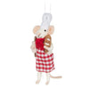Pastry Chef Mouse Ornament-Red-6"H