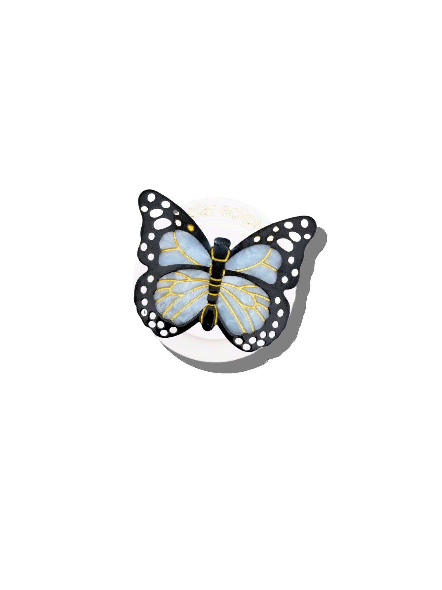 Hand-painted Blue Monarch Butterfly GripCharm