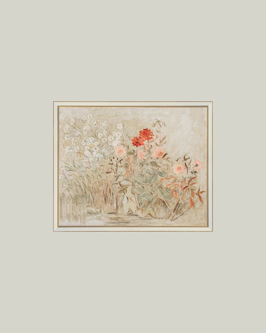 Small Garden Framed Antique Art: 10x8