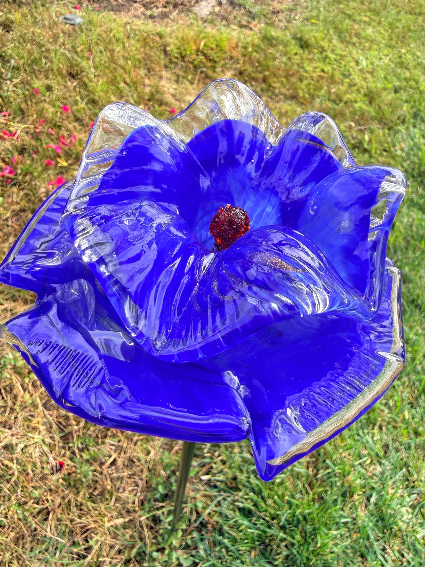 Art Glass Flower Stake Assorted