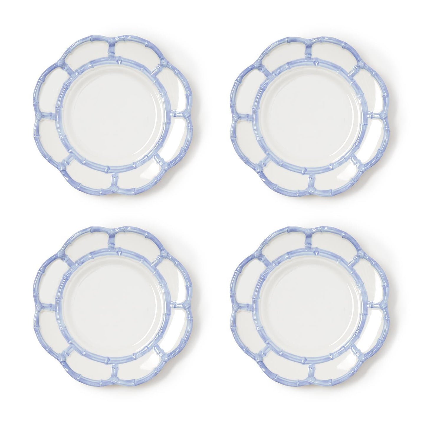 French Blue Melamine Salad Plate - Bamboo S/4