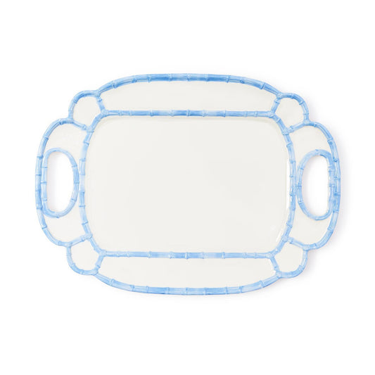 French Blue Melamine Platter - Bamboo