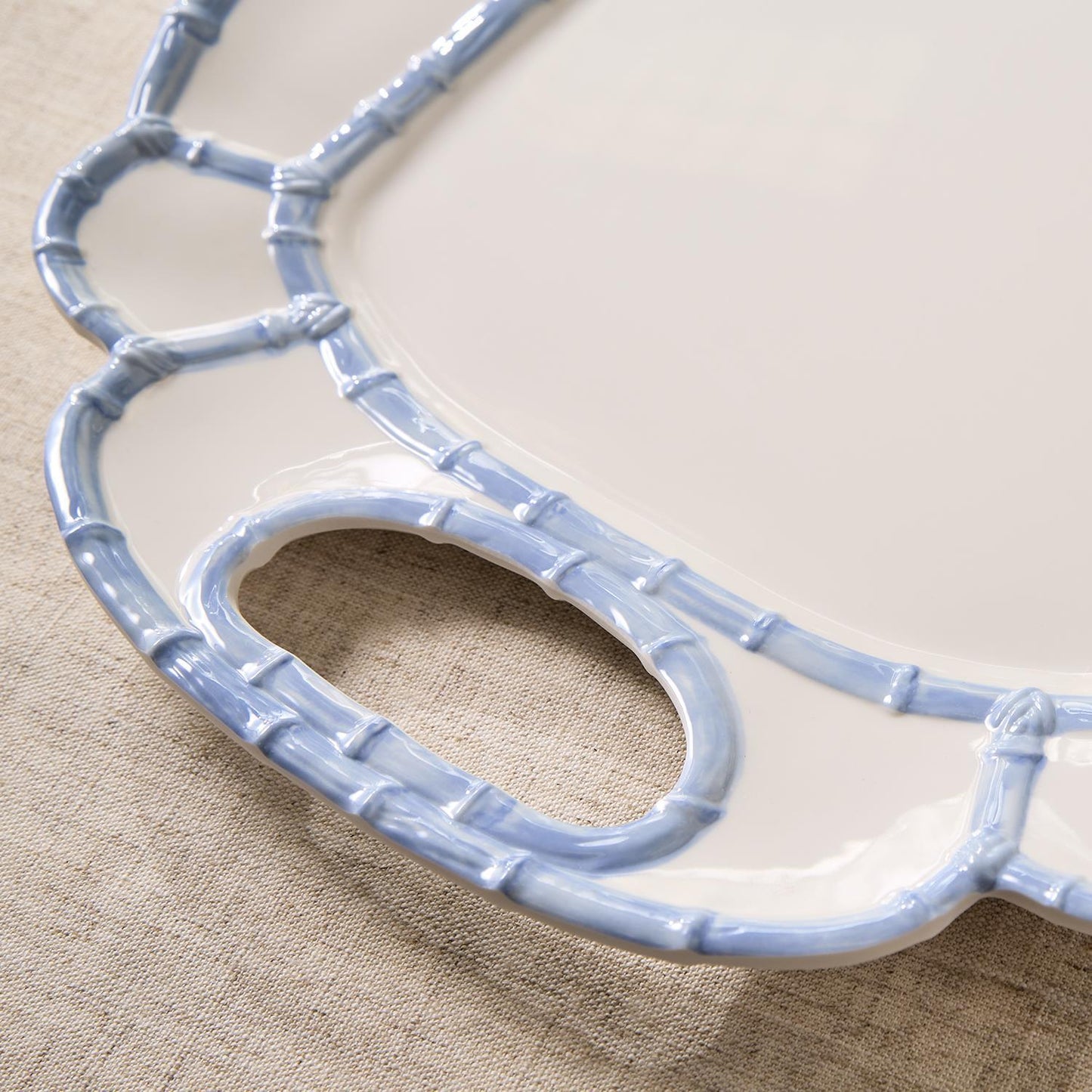 French Blue Melamine Platter - Bamboo - Thumbnail 4