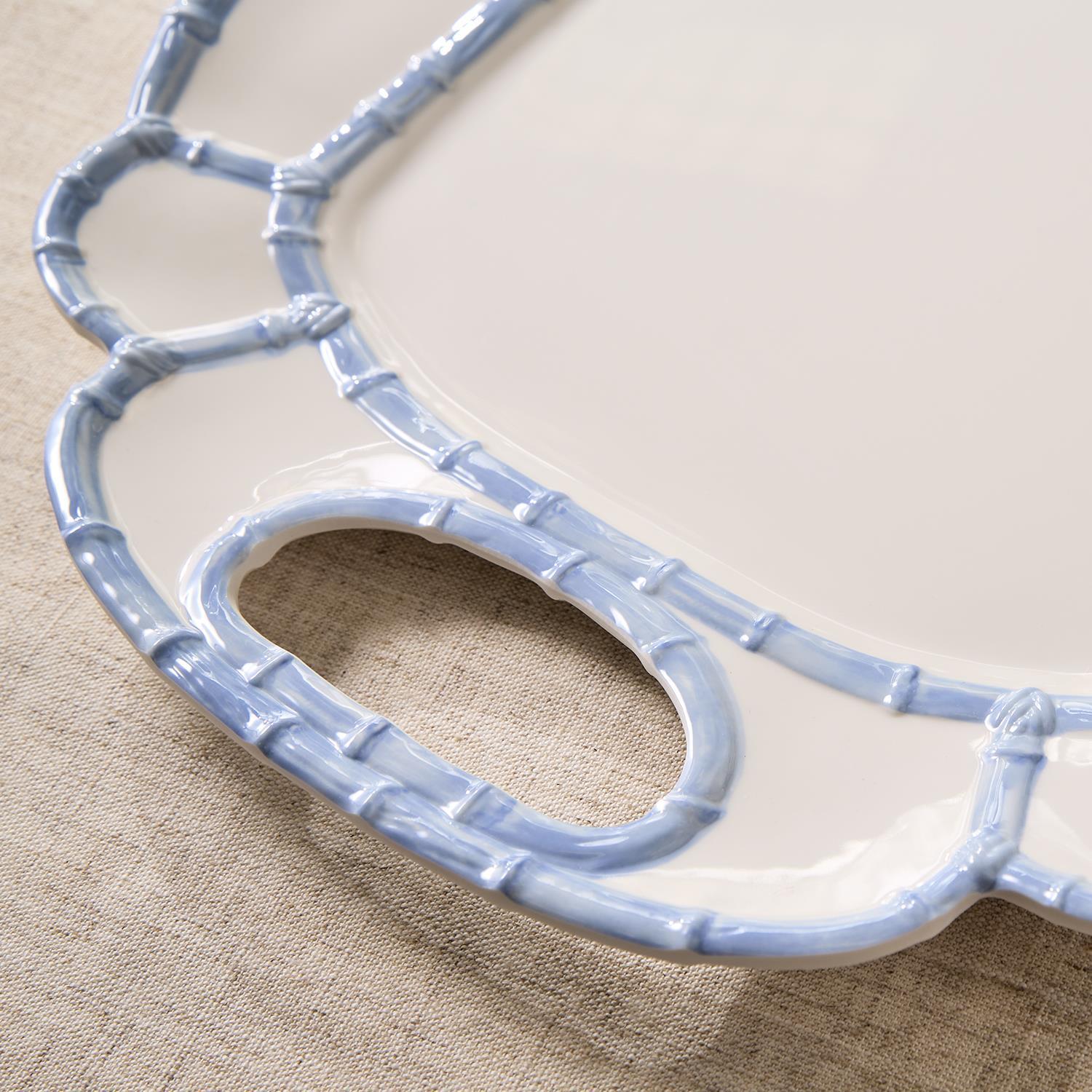 French Blue Melamine Platter - Bamboo - Thumbnail 3