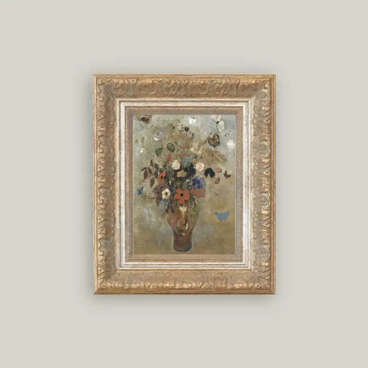 Flower in Butterfly Vase Art - 9x7