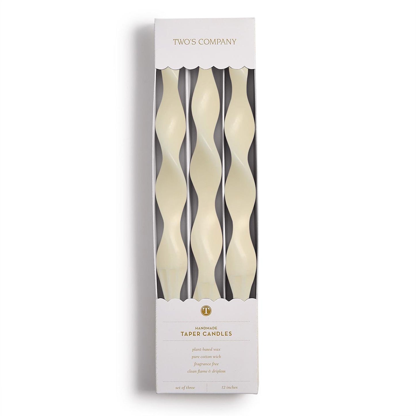 Twist& Glow 12" Twist Taper Candles - Set of 3