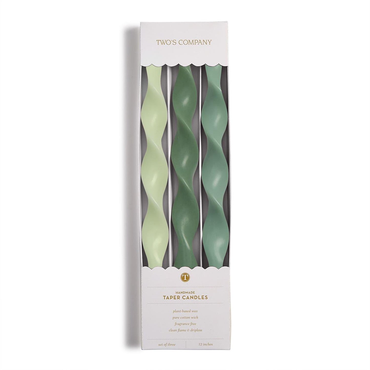 Twist& Glow 12" Twist Taper Candles - Set of 3