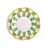 Sage Green Striped Dinner Plates - S/4