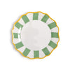 Sage Green Striped Dinner Plates - S/4