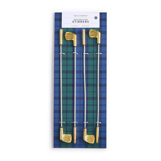 Gold Golf Club Stirrers s/4