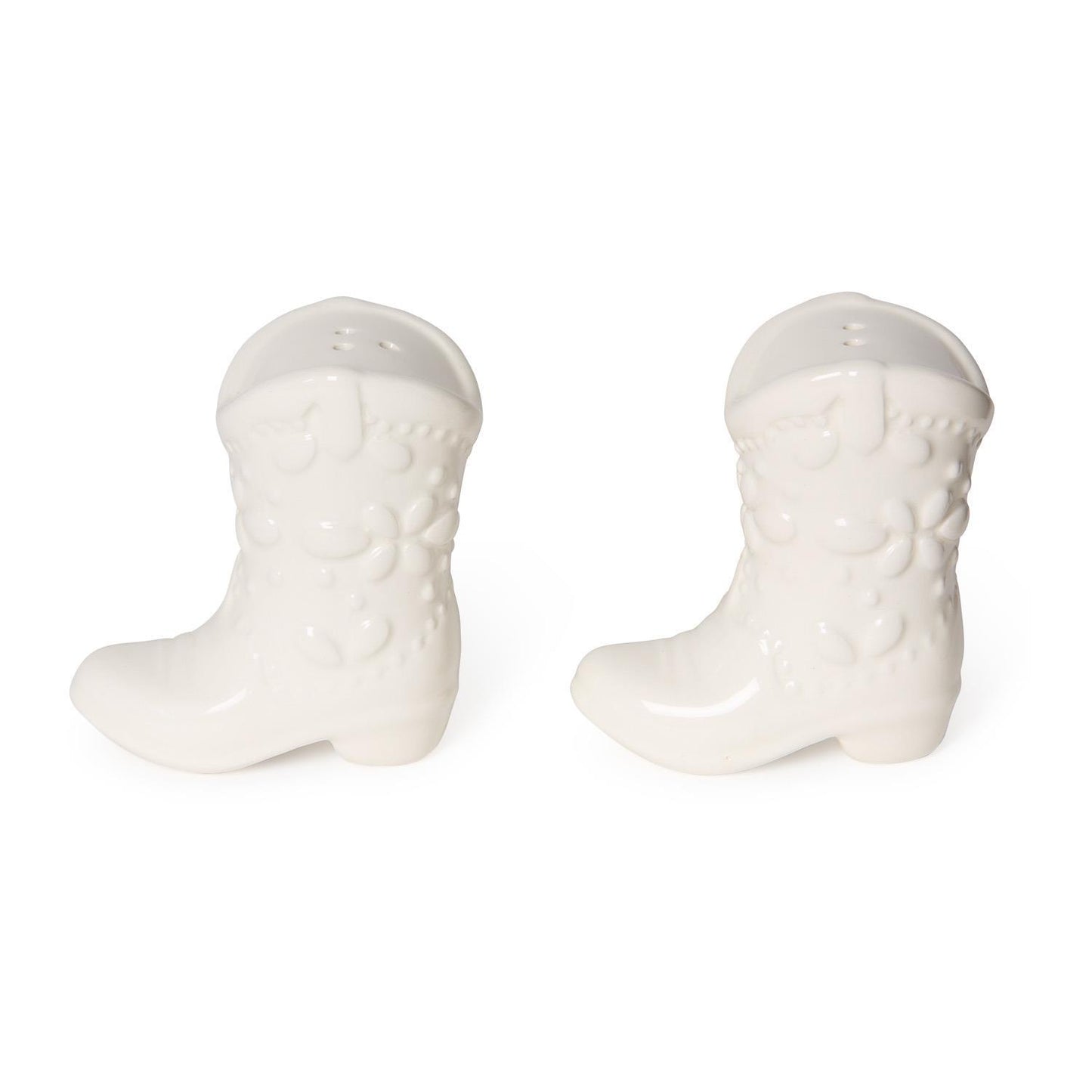 White Cowboy Salt & Pepper Set
