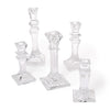 Clear Glass Taper Candlestick Candleholders