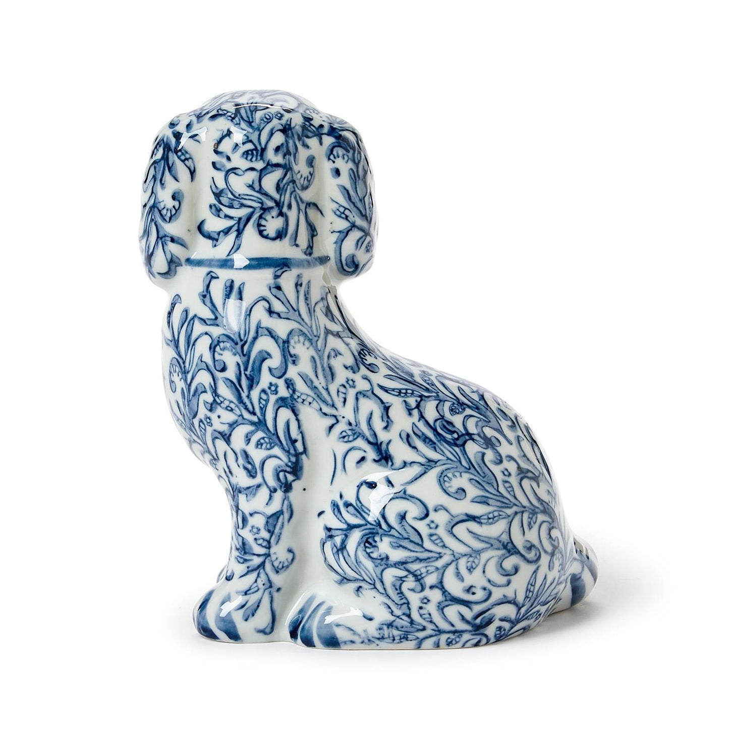 Chinoiserie Hand-Painted Blue and White Dog