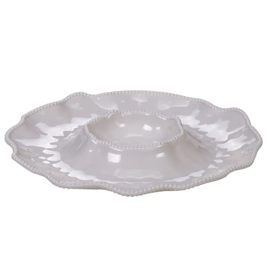 Perlette Cream Melamine Chip & Dip