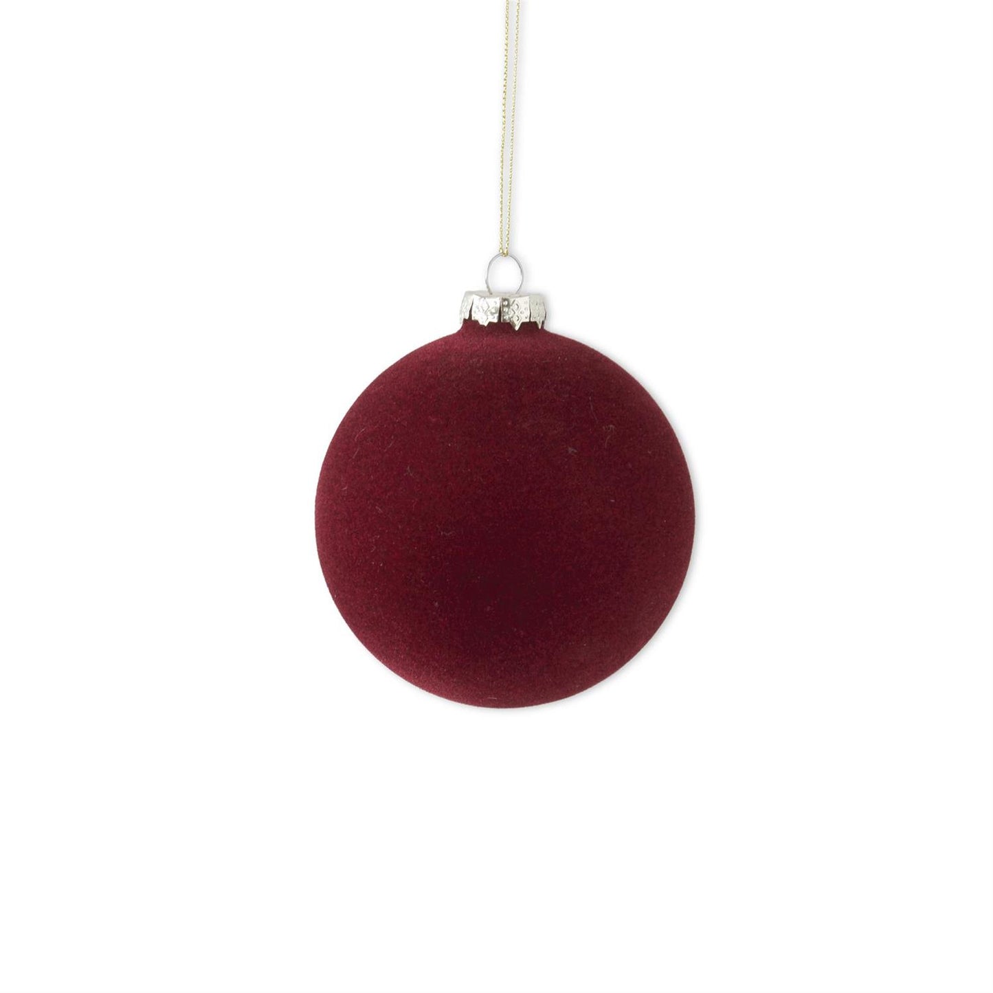 5" Glass Burgundy Velvet Ornament