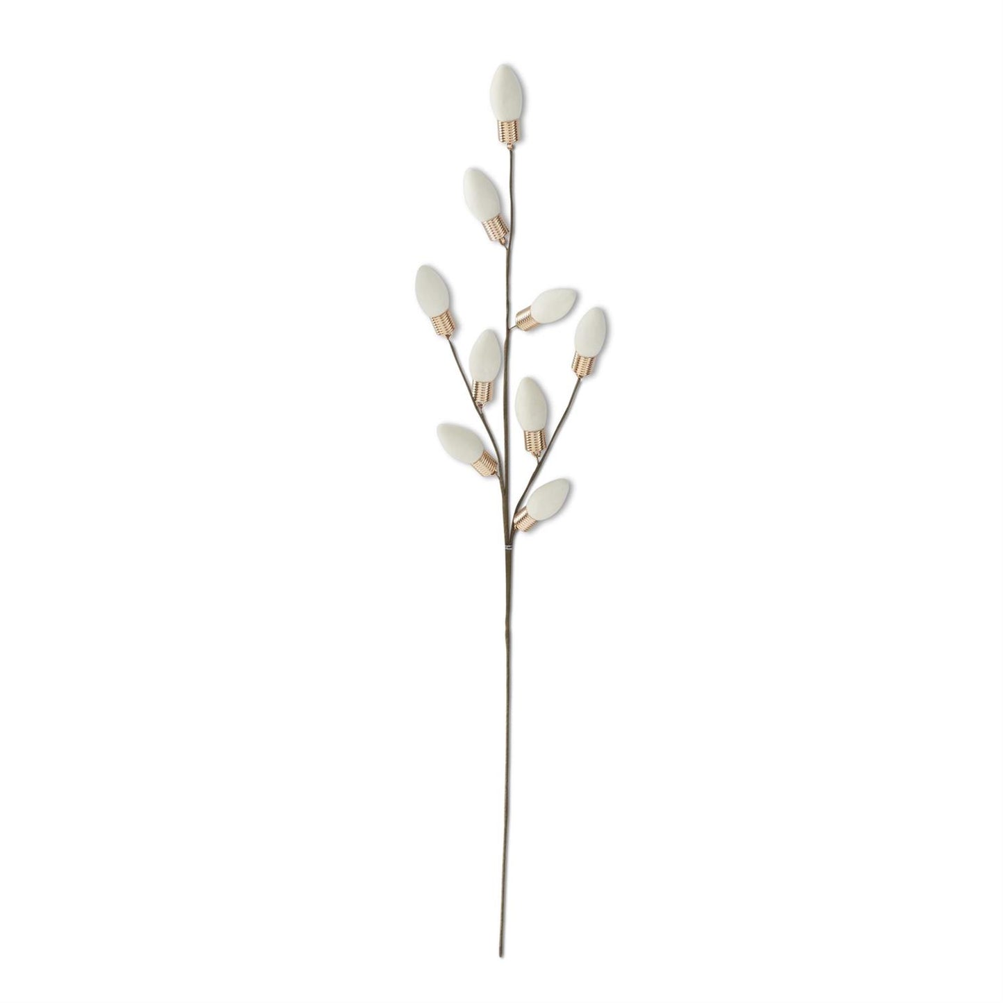 24" White Flocked Christmas Bulb Pick