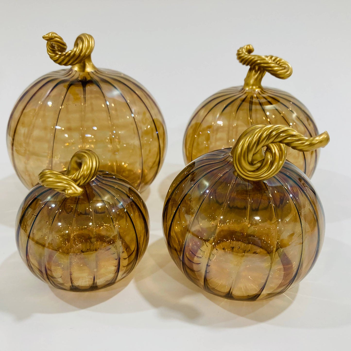 Blown Glass Pumpkin - Iridescent Cinnamon