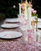 Pair of Pink Glass Candlestick Holders