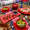 Perlette Rectangular Platter- Red- Melamine