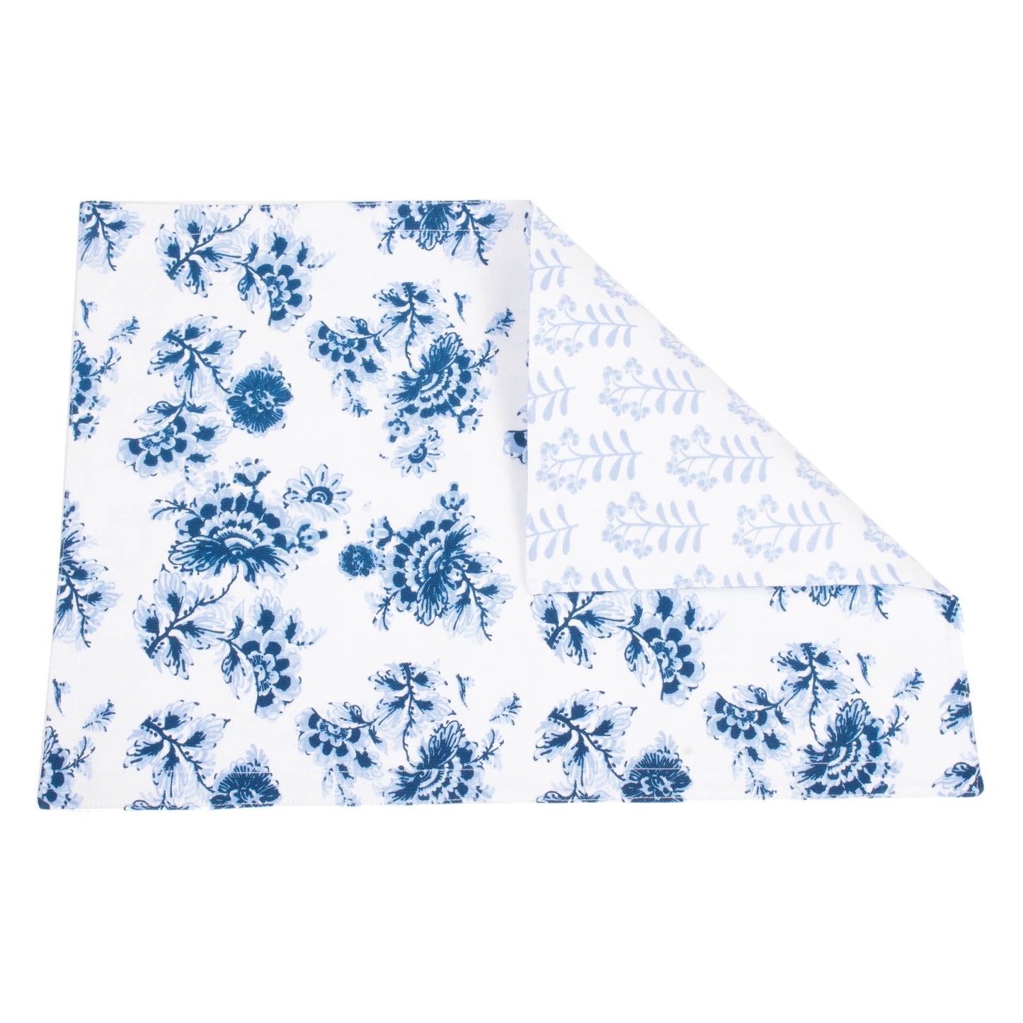 Blue Floral Reversible Placemat Set