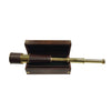 8-1/2" Wood Telescope Box w/ Brass Diamond Inlay