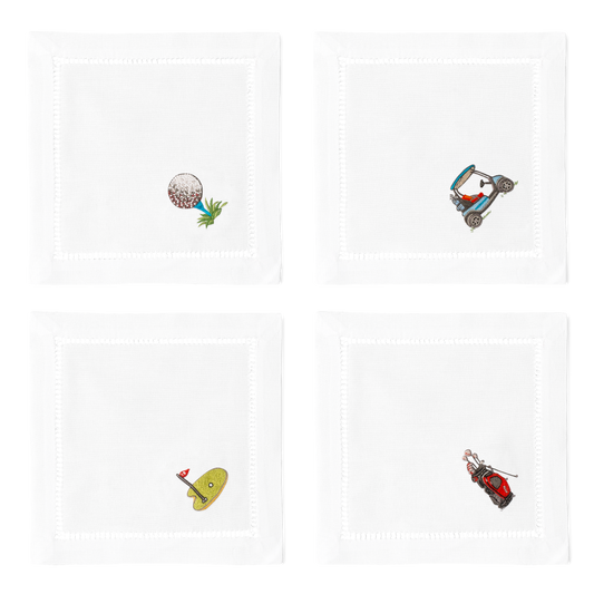 Golf Cocktail Napkins | Mixed Set of 4