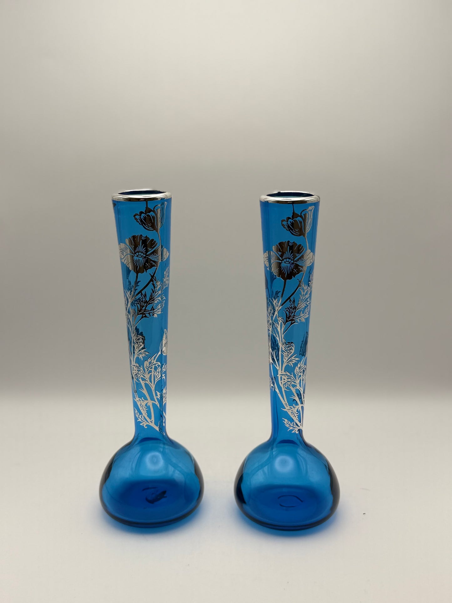 Blue Vase with Sterling Overlay
