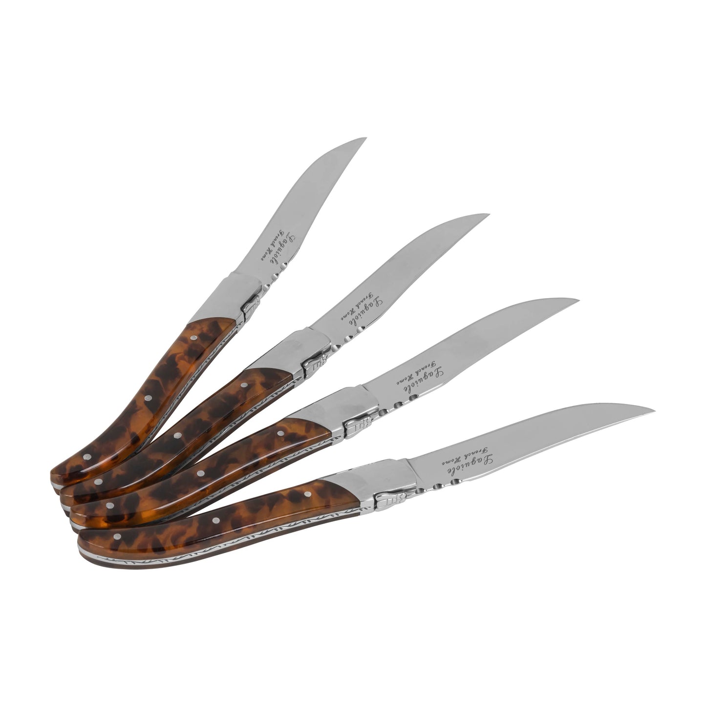 Tortoise Shell 4-Piece Laguiole Steak Knife Set
