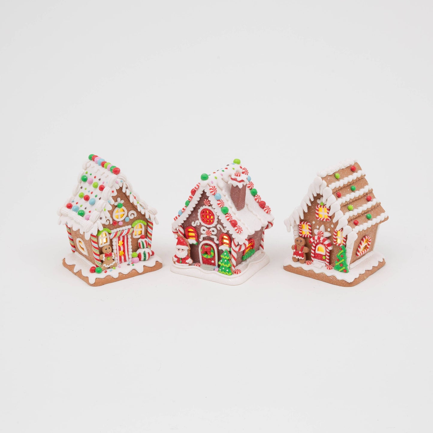 Lighted Clay Dough Gingerbread House 6.5"H