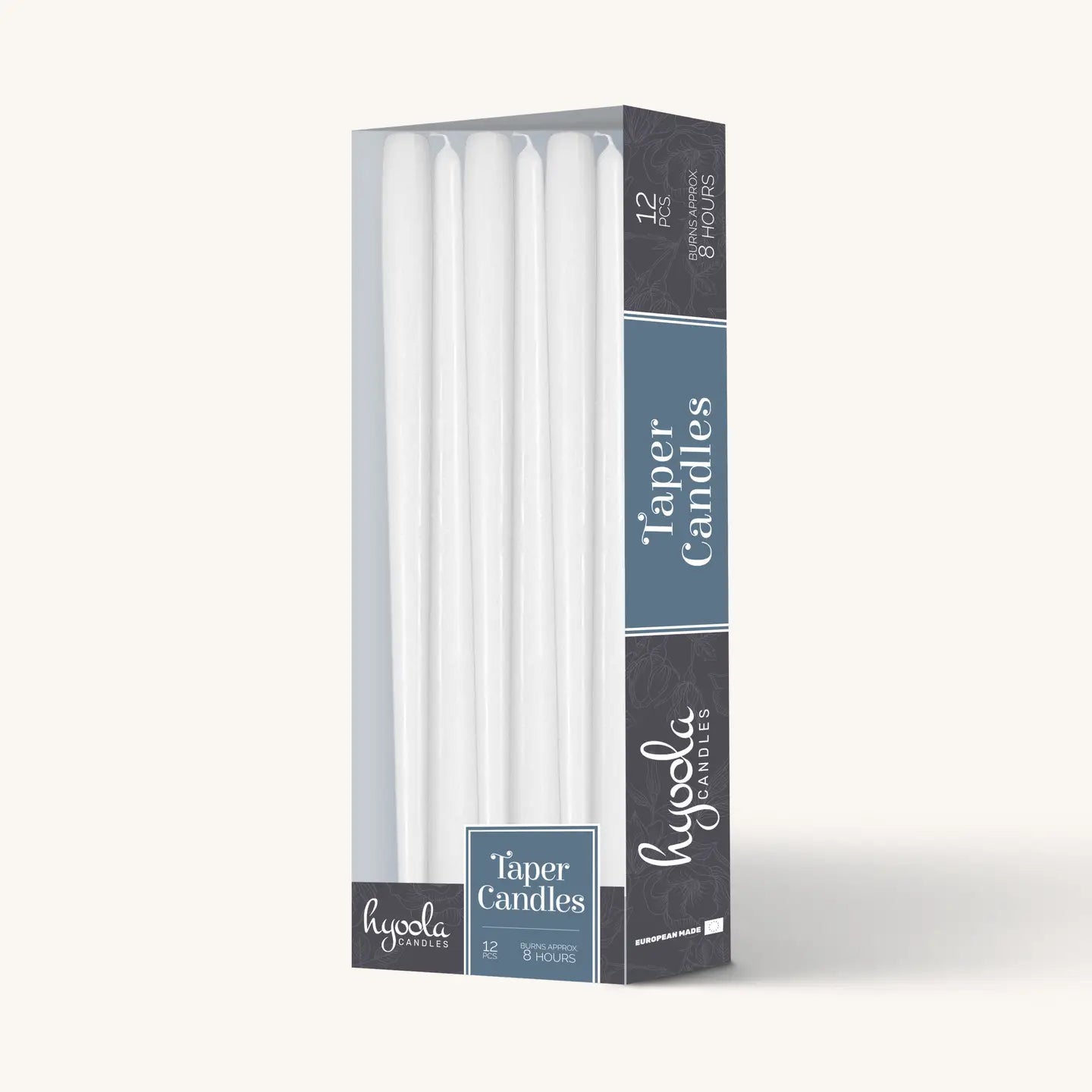 White Taper Candles - 10 Inch - 12 Pack