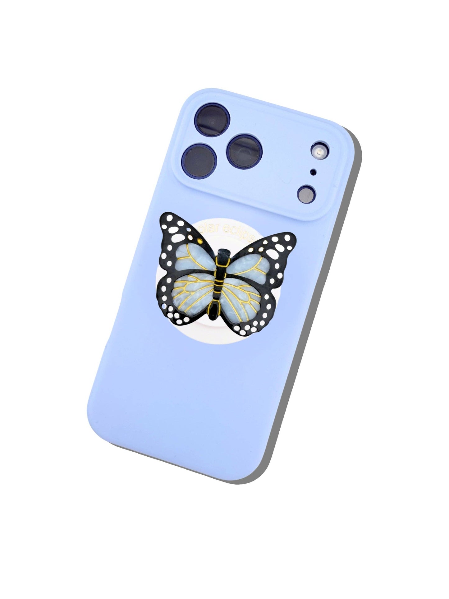 Hand-painted Blue Monarch Butterfly GripCharm