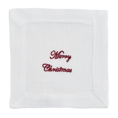 Embroidered Merry Christmas Napkin