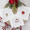 Embroidered Candy Cane Cocktail Napkin