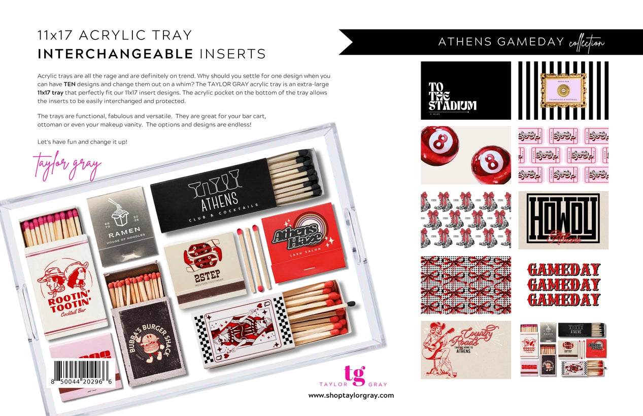 Acrylic Tray Insert - gameday "Athens"