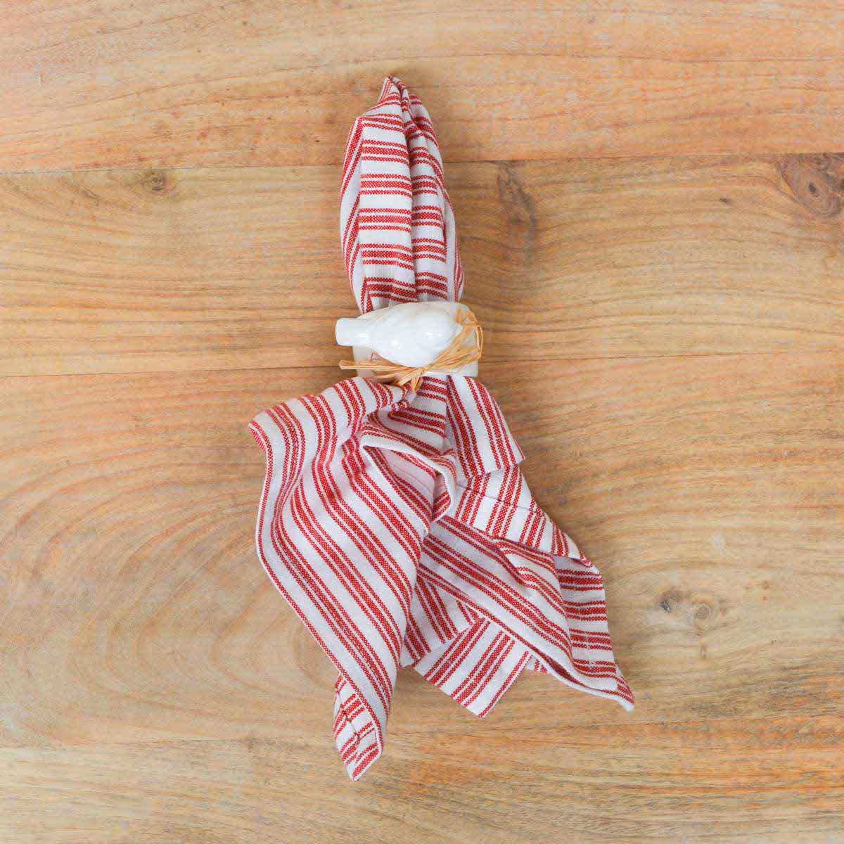 Ticking Stripe Napkin - Red/White S/6