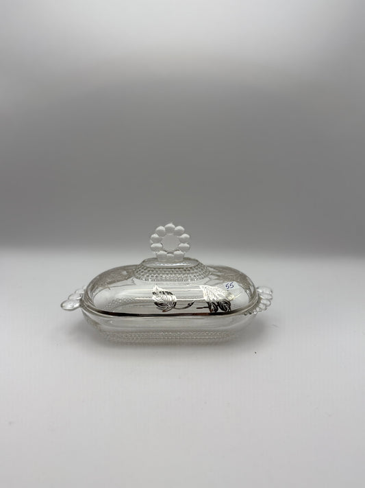 Sterling Overlay Butter Dish w/ Lid