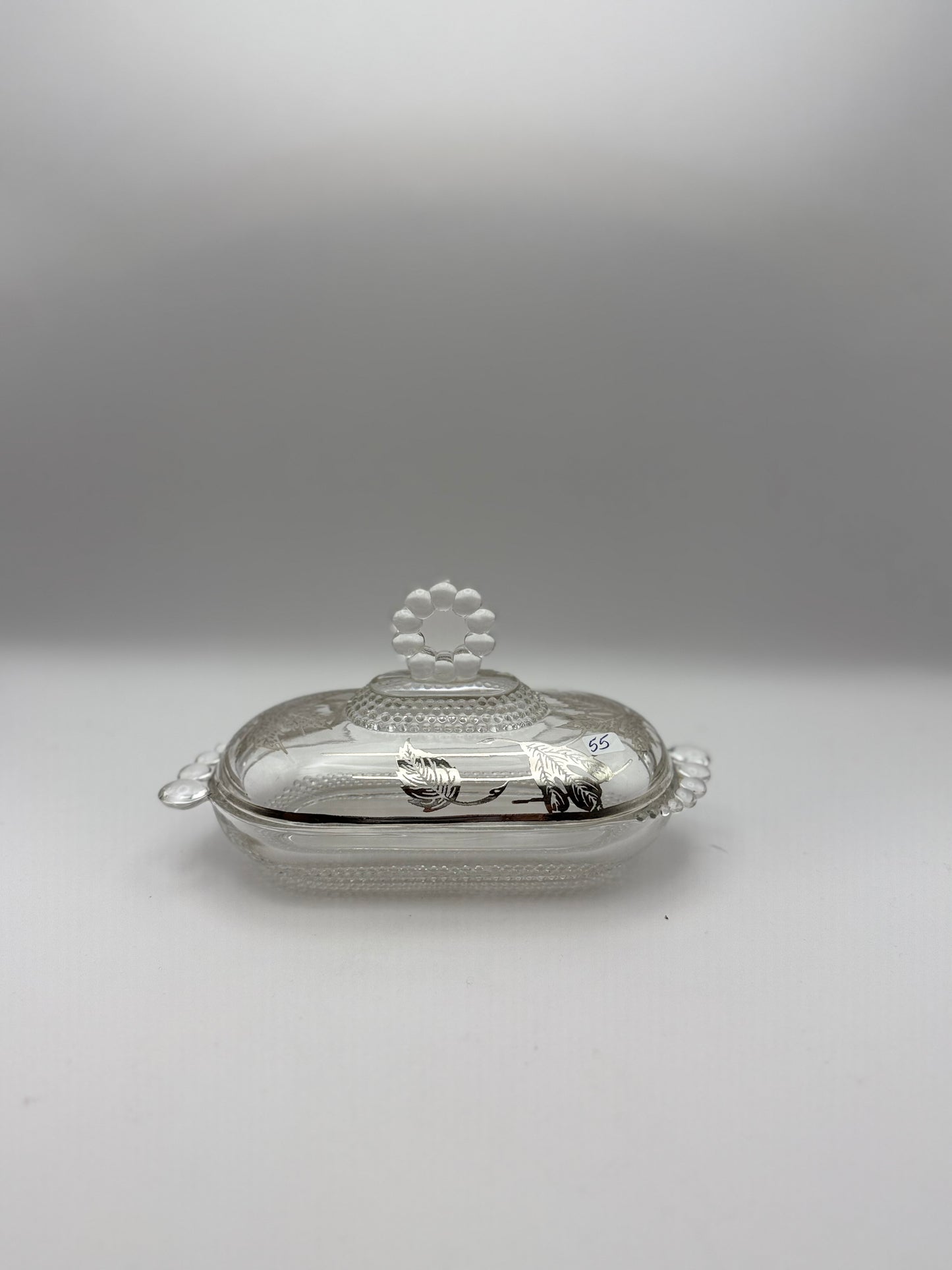Sterling Overlay Butter Dish w/ Lid