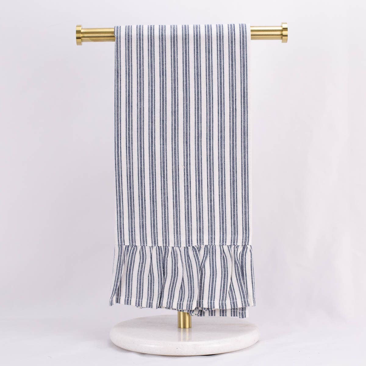 Ticking Stripe Ruffle Hand Towel